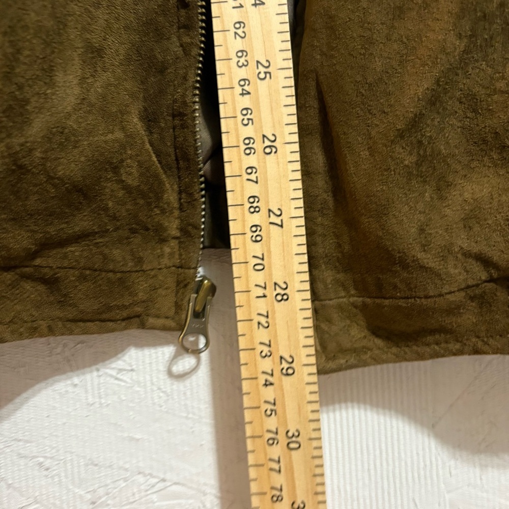 VTG Ashworth Water Repellent Pig Suede Olive Green Brown Men's Jacket Medium - Picture 8 of 13